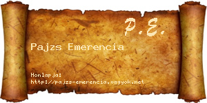 Pajzs Emerencia névjegykártya